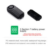KS-SF22R IP55 Su Geçirmez Kablosuz 113dB Titreşimli Hırsız Sensörü Alarm Kumandalı Araç Bisiklet Elektrikli Bisiklet - 3