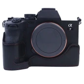 Sony Alpha A7 IV Siyah PU Deri Yarım Kasa 1 4 Inç Vida Tabanlı - 1