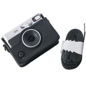 FUJIFILM instax mini Evo Tam Gövde Kamera Gerçek Deri Kılıf Siyah - 3