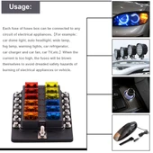 12 Çıkışlı Vida Terminal Sigorta Kutusu LED Uyarı Göstergeli Araç Kamyon Tekne İçin - 10