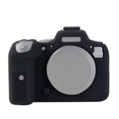 Canon EOS R6 Litchi Dokulu Siyah Yumuşak Silikon Kılıf - 1