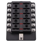 12 Çıkışlı Vida Terminal Sigorta Kutusu LED Uyarı Göstergeli Araç Kamyon Tekne İçin - 3
