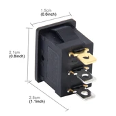 Araba Evrensel DIY 3 Pin Düğme 6 Model Kapaklı Aç Kapa Butonu - 3