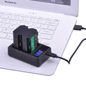 Sony NP-FZ100 Çift Kanal Dijital LCD Ekranlı Pil Şarj Cihazı USB Portlu ILCE-9 Uyumlu - 8