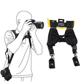 Hızlı Çift Omuz Askısı DSLR 2 Kamera için QS-B 1/4 Siyah - 1