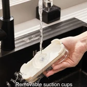 Mutfak Lavabo Süzgeci ve Filtre Rafı Vakumlu Şeffaf Beyaz - 4