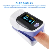 AB 80 Hassas Parmak Nabız Oksimetresi Kan Oksijen Monitörü Mor - 8