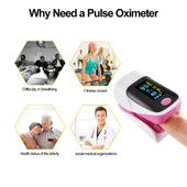 AB 80 Hassas Parmak Nabız Oksimetresi Kan Oksijen Monitörü Mor - 11