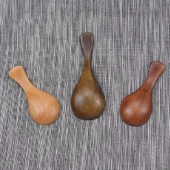 Ahşap Geniş Ağızlı Kısa Saplı Süt Tozu Kaşığı Çay Kaşığı Model D - 4