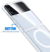 Samsung Galaxy Z Flip 3 Uyumlu Kamera Korumalı Magsafe Wireless Şarj Özellikli Şeffaf Silikon Kılıf thumbnail 6