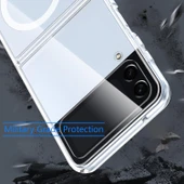 Samsung Galaxy Z Flip 3 Uyumlu Kamera Korumalı Magsafe Wireless Şarj Özellikli Şeffaf Silikon Kılıf thumbnail 5
