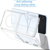 Samsung Galaxy Z Flip 3 Uyumlu Kamera Korumalı Magsafe Wireless Şarj Özellikli Şeffaf Silikon Kılıf thumbnail 4