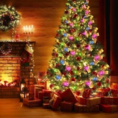 10 Metre 100 LED 8 Fonksiyonlu Uzaktan Kumandalı Altın Sıcak Beyaz Bronzing Kurdele Işıklar - 7