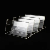 10lu Mini Şeffaf Akrilik Etiket Tutucu Stand - 1
