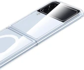 Samsung Galaxy Z Flip 3 Uyumlu Kamera Korumalı Magsafe Wireless Şarj Özellikli Şeffaf Silikon Kılıf thumbnail 7