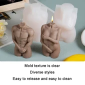 El Tutan Erkek Silikon Mum Kalıbı - DIY El Yapımı Kokulu Mum - 4