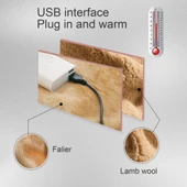 5V USB Elektrikli Battaniye Çok Fonksiyonlu El Isıtıcı Diz Pedi Flanel Battaniye 60x80cm Deve Tüyü - 3