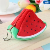 Sevimli Karpuz Desenli Peluş Bozuk Para Cüzdanı Kadın Çanta - 2