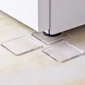 4'lü Şeffaf Çamaşır Makinesi Silikon Ped Titreşim Önleyici Kaymaz Darbe Emici 70x70mm - 1