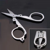 Seyahat Taşınabilir Mini Katlanabilir Makas Titanyum Çelik - 3