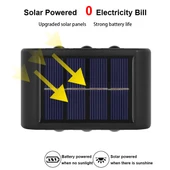 6 LED NiMH Güneş Enerjili Duvar Lambası Dış Mekan Su Geçirmez Çift Başlı Spot Işık Sıcak Işık - 4