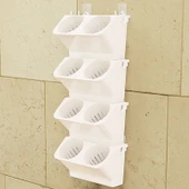 Beyaz Dikey Duvar Saksısı 24x14x57 cm İç Mekan Balkon Bitki Saksısı - 7