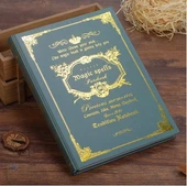 64K Küçük Cep Boyu Vintage Defter El Kapaklı Büyülü Formüller Cepli Planlayıcı Günlük Seyahat Notu A5 Yeşil - 1