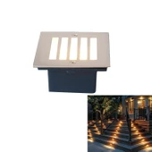 Izgaralı Stil Sıcak Beyaz Işık 1W Gömme LED Temel Tabela Yan Duvar Zemin Lambası 70x70cm - 1