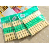 100 Adet Çok Fonksiyonlu Mini Bambu Mandal Çamaşır Askısı Klipsi - 8