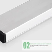 Mutfak Duvara Monte 304 Paslanmaz Çelik Manyetik Bıçak Tutucu 31x4x15 cm - 5