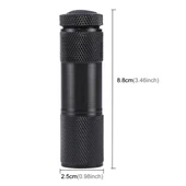 Mini 9 LEDli 395nm Morötesi Işın Tespit Feneri Siyah - 2