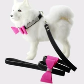 Siyah Fiyonklu Taşlı Tüylü Köpek Tasması 1.5x37cm - 4