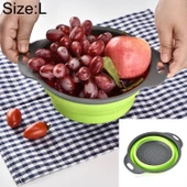 Katlanabilir Sebze Meyve Saklama Sepeti Organizer Drenajlı L Boy 29.5x23.5x10cm Yeşil - 1