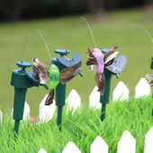 Güneş Enerjili Titreşimli Dans Eden Uçan Tüy Detaylı Sinek Kuşu Bahçe Duvar Süsü Model Hummingbirds 2 - 2