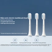 Orijinal Xiaomi Mijia 3lü Beyaz Standart Tip Sonic Elektrikli Diş Fırçası Yedek Fırça Başlığı T301 T302 - 4