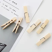 100 Adet Çok Fonksiyonlu Mini Bambu Mandal Çamaşır Askısı Klipsi - 9