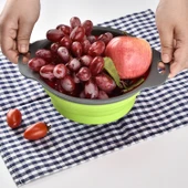 Katlanabilir Sebze Meyve Saklama Sepeti Organizer Drenajlı L Boy 29.5x23.5x10cm Yeşil - 5