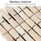 100 Adet Çok Fonksiyonlu Mini Bambu Mandal Çamaşır Askısı Klipsi - 4