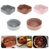 Hava Fritözü Silikon Izgara Tavası Aksesuarı Yuvarlak 19 cm Gri - 4