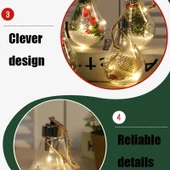 2 Adet LED Şeffaf Plastik Noel Ampul Topu Ağacı Süsü Stil 2 - 4