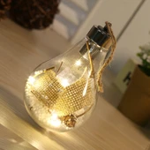 2'li LED Şeffaf Plastik Noel Ampul Topu Ağacı Süsü Stil 5 - 2