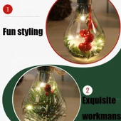 2 Adet LED Şeffaf Plastik Noel Ampul Topu Ağacı Süsü Stil 2 - 3