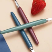 Çocuk ve Öğrenci Seyahat Taşınabilir 2si1 Arada 304 Paslanmaz Çelik Kaşık ve Chopstick Seti Kahverengi - 5