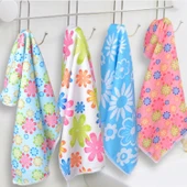 4 Parça Mikrofiber Baskılı Çiçek Desenli Temizlik Bezi Seti 30x40 cm - 1