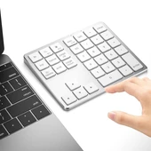 Powermaster PM-26596 Mini Gümüş Bluetooth 5.2 Kablosuz Num Pad 35 Tuş Klavye Genişletme Sayı Bloğu - 1