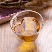 Kalp Şeklinde Çift Katmanlı Isıya Dayanıklı Cam Kupa 240ml - 3