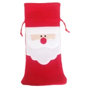 3 Parça Noel Baba Desenli Yılbaşı Şampanya Şişesi Kılıfı Peluş Masa Süsü - 2