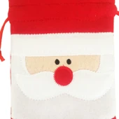 3 Parça Noel Baba Desenli Yılbaşı Şampanya Şişesi Kılıfı Peluş Masa Süsü - 4