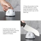 Xiaomi Youpin Huohou Mutfak Mini Çift Tekerlekli Bıçak Bileme Aleti Beyaz - 3