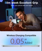 Samsung Galaxy Z Flip 5 Uyumlu Kamera Korumalı Magsafe Wireless Şarj Özellikli Şeffaf Silikon Kılıf thumbnail 7